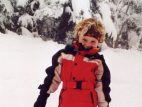 La photographe enfant sur des skis